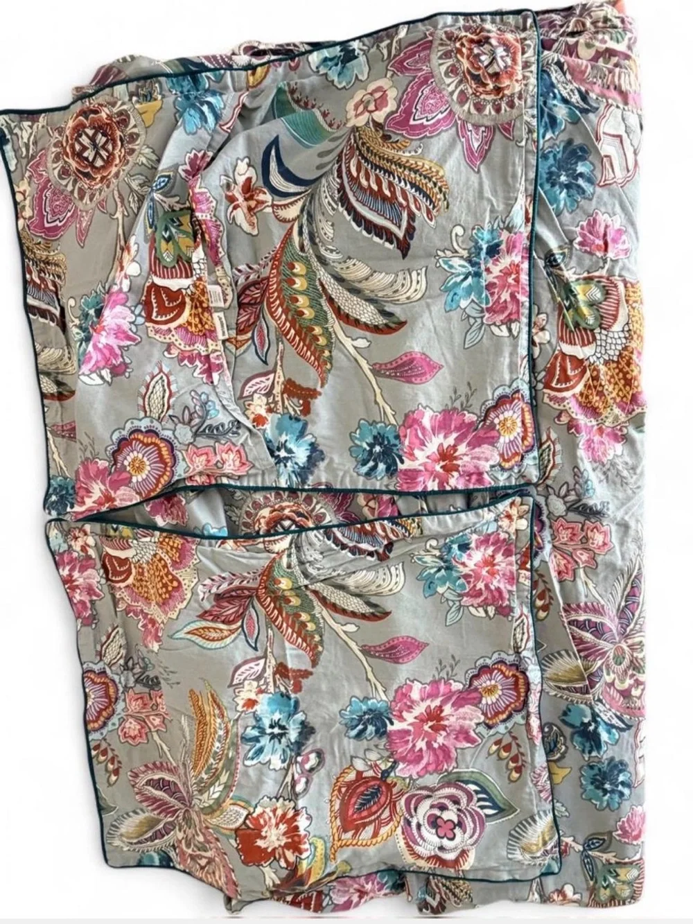Pier 1 Multicolor Floral Full Size Duvet Cover & 2 Pillow Shams